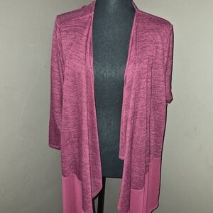 Lane Bryant Marled Berry Open-Front Cardigan